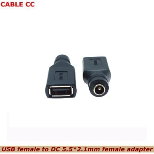 The Best Price USB2.0 Female to 5.5mm x 2.1mm Female DC Power Converter, Computer Mobile Phone Charger Adapter Connector