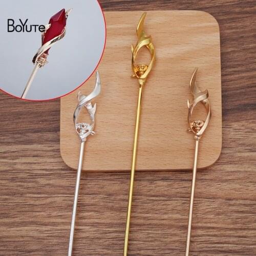 BoYuTe (10 Pieces/Lot) 16*45MM Metal Alloy Hair Stick Materials Vintage Style Handmade Diy Jewelry Accessories Wholesale