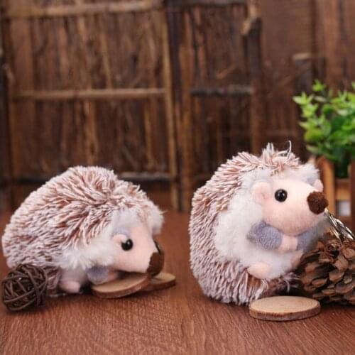 Cute Plush Pompon Flamingo/Hedgehog Animal Keychain Bag Mobile Phone Pendant Keyring