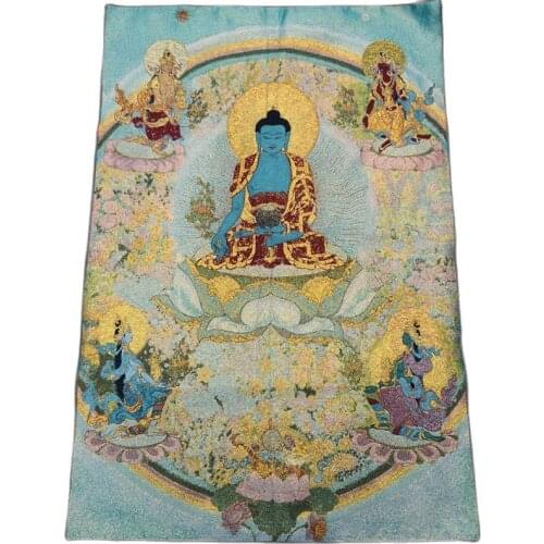 Brocade painting Thangka embroidery Nepal Tibet Buddha portrait