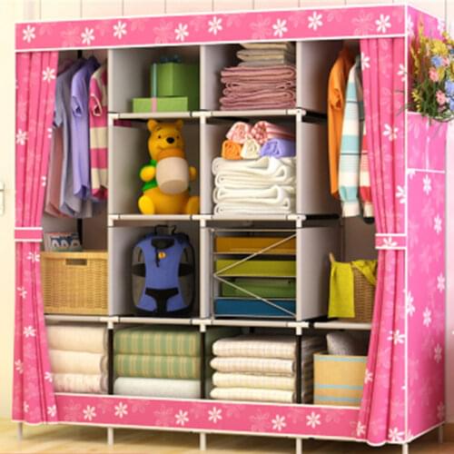 Simple Wardrobe Fabric Folding Cloth Wardrobe DIY Assembly Large Reinforcement Combination Closet Clothes Storage Cabinet