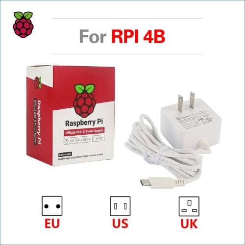 S ROBOT Raspberry Pi 4 Model B Official USB-C Power Adapter 5.1V 3A Power Supply for Raspberry Pi 4 RPI112