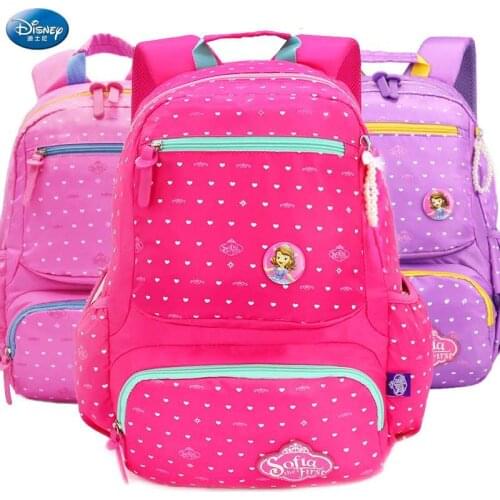 Disney Sofia school bags for girls large capacity super light causal orthopedic backpack primary middle students shoulder bags