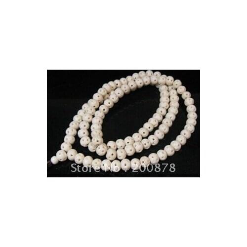 TSB0334 Tibetan white Yak Bone loose prayer beads,10*8mm,carved hollow flower ball beads,100 beads lot