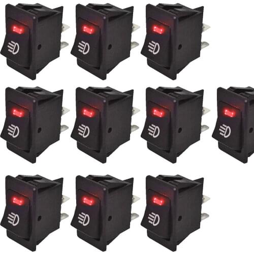 EE support 10 X 12V 35A Car Accessories Fog Light Switch Rocker Toggle Switch 4Pin Colors LED Dashboard Universal