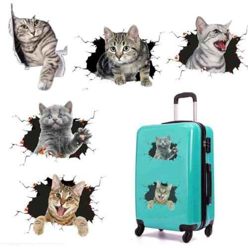 Waterproof 3D Cute Cat Car Sticker Wall Sticker Bathroom Toilet Funny Car Decoration