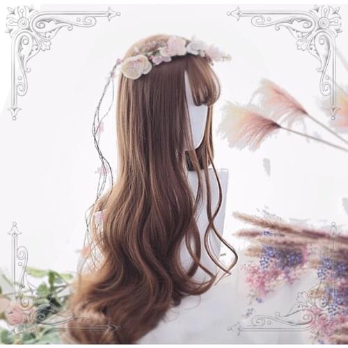 High Quality Lolita Andrea 75CM+ Air Bangs Daily Synthetic Wig High Temperature Fibre Cosplay Party