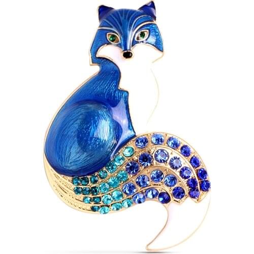 WYBU Brooch Lovely Rhinestone Fox Brooches Pins Women Decoration Jewellery Party Animal Causal Brooch Gifts