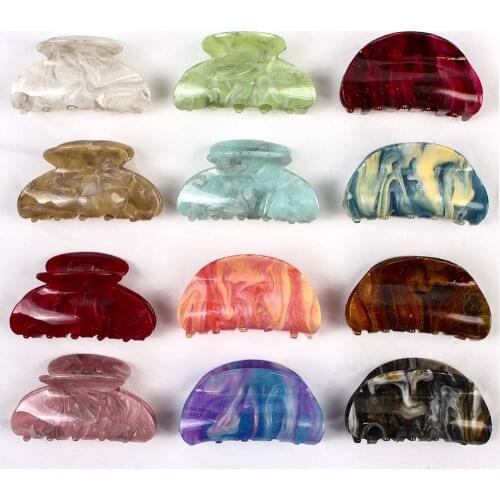 2021 Boutique Hair Clip Marble Stripes Acrylic Hairpins Women Hair Crab Hair Claws Women Make UP Washing Tool Hair Accessories