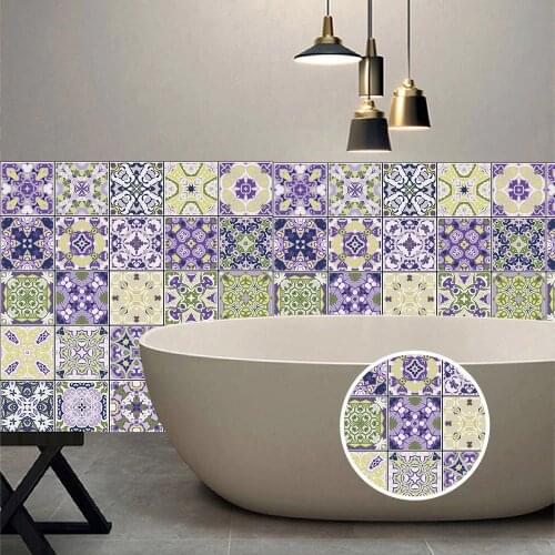 10/15/20/30cm Waterproof Retro Strip Tiles Wall Sticker Bathroom Kitchen Stairs Tables Decoration Wallpaper Waist Line Art Mural