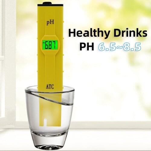 10PCS ATC PH meter swimming pool water ph test pen accuracy 0.01 / green backlight / temperature compensation function 31%Off
