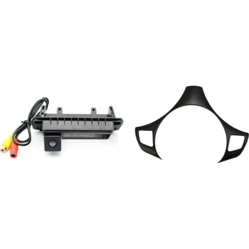 2 Set Car Accessories: 1 Pcs Car Steering Wheel Decoration Cover & 1 Set Car Rear View Camera Reverse Parking Camera