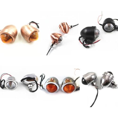 2x Custom Metal 10mm Turn Signals Bullet Lights Motorcycle For Harley Kawasaki Suzuki Honda Yamaha Ducati Cafe Racer Old School
