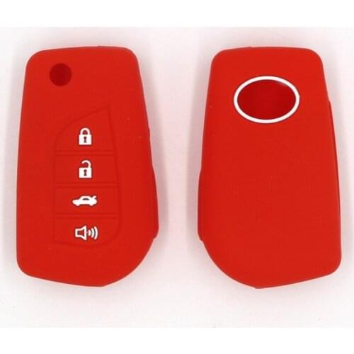 3PC Silicone Car Key Cover for Toyota Corolla Rav4 Camry 70 Prado RAV 150 3 Button Key Case Holder Accessories Shell 2019 2020