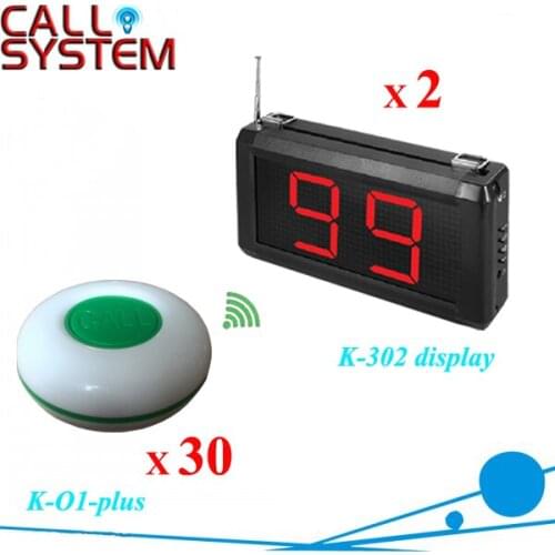 433mhz Table service call button 2 receiver number screen with 30 buzzers for bar, pub, bistro free dhl shipping