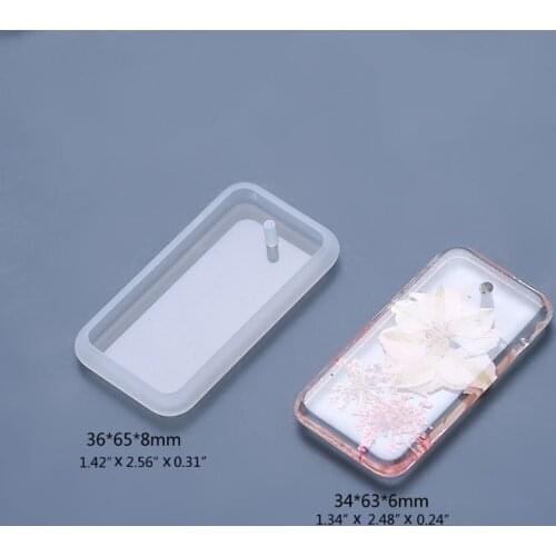 6 Pcs Keychain Epoxy Resin Mold Hanging Pendant Silicone Mould DIY Crafts Jewelry Necklace Casting Mold