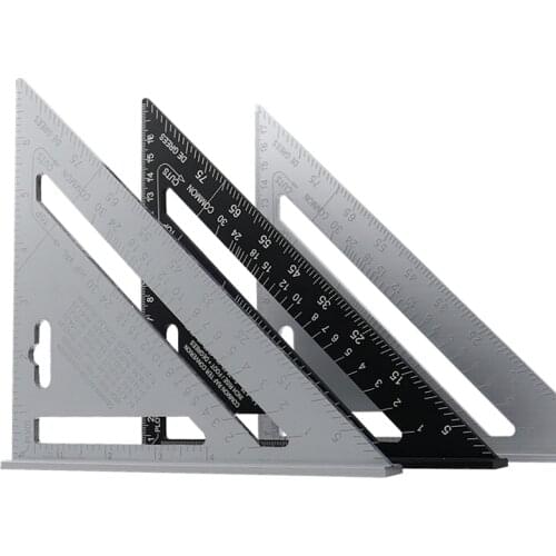 7'' Triangle Angle Protractor Aluminum Alloy Speed Square Measuring Ruler Miter For Framing Building Carpenter Measuring Tools