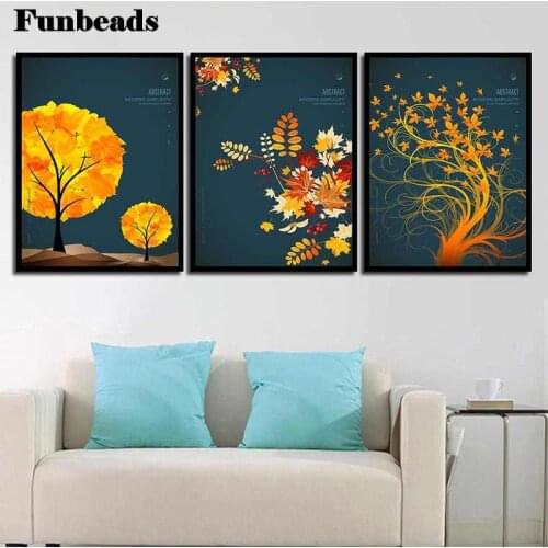 Diy 5d Diamond Painting Abstract golden tree leaves Cross Stitch Full Round square Drill Diamond Embroidery Home decor FF445