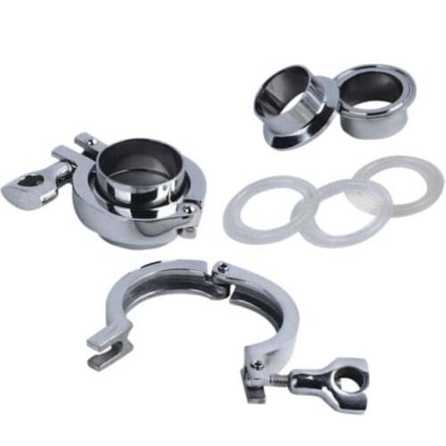 Free shipping 1 set 1.5'' 38MM Sanitary TriClamp Ferrule + Tri Clamp + Silicon Gasket SS 304
