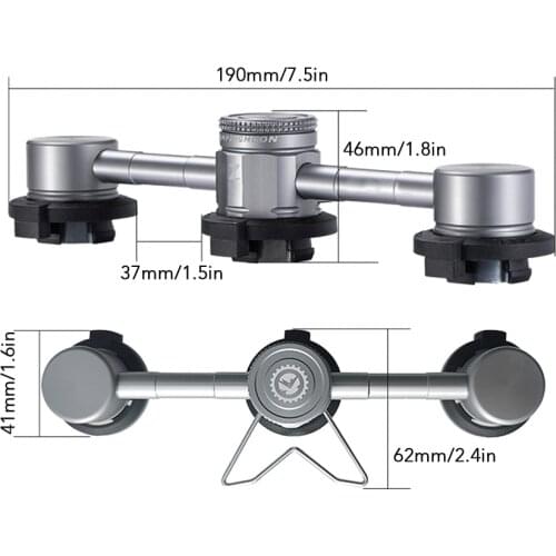3 In 1 Butane Adapter with Stable Bracket Gas Cartridge Head Conversion Adapter Nozzle Bottle Type Butane Convertor