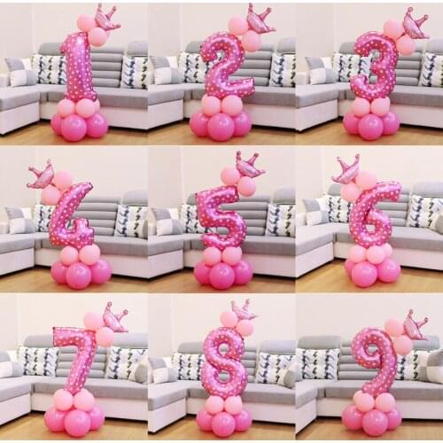 16/32/40 inch digital Foil Birthday Balloons Air Helium Number Baby shower Figures Happy Birthday Party Decorations Hot Selling