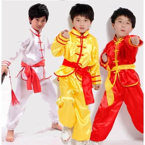 New Style Childrens China Martial Arts Tai Chi Performance Suit Training Suit Boys Suit Cardigan Stage Performance