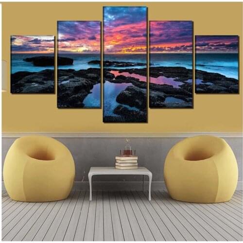 Diy Diamond Embroidery Sea Rosy Sky Cloudy 5Pcs Cross Stitch Kits Square Round Dr Rhinestone 5D Wedding DecorationZP-4286