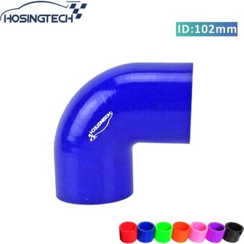 HOSINGTECH- high quality 102mm 4" blue 4ply 90 degree silicone elbow air intake hose