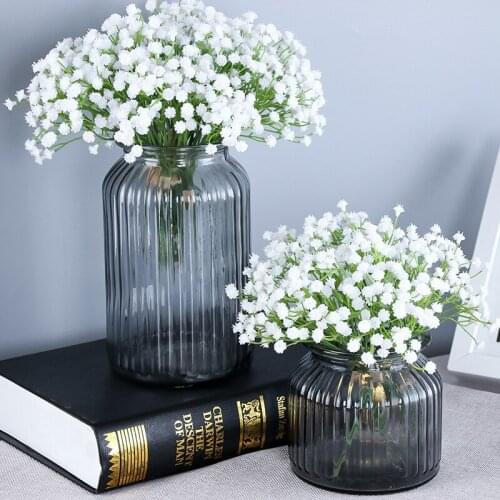 20cm 81 heads/bouquet artificial flowers Babysbreath Gypsophila white art sky star plants home wedding party decoration 3Pcs