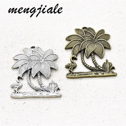3pcs Hot Sell Wholesale Supplier Zinc Alloy Metal Coconut Tree Charms For DIY Jewelry Accessories Making 51*40mm