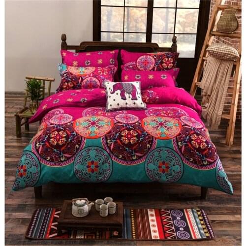 Four Seasons Simple Ethnic Style 2/3pcs Bedding Sets Bohemian Yiren Tune Single Double Queen King BedClothes (No Bed Sheet)