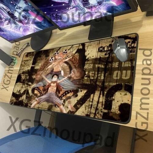 XGZ Large Anime Mouse Pad Black Lock Edge Cartoon One Piece L Raytheon Laptop Custom Table Mat Rubber Non-slip 900x400/600x300