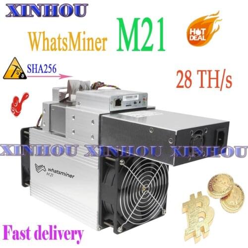 BTC BCH Miner WhatsMiner M21 28T bitcoin asic miner With PSU better than M3 M3X M20s M21S Antminer S9 S9k S17 T17 T2T T3 E10.3