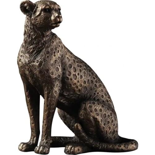 [MGT]European-style retro money leopard resin animal statue fortune decoration home office creative decoration crafts