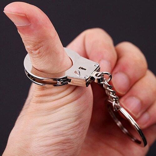 Mini Size Handcuffs Key Chains Keyring Handcuffs Model Car KeyChain 4.7 *3cm(L*W)/1.85"*1.18"
