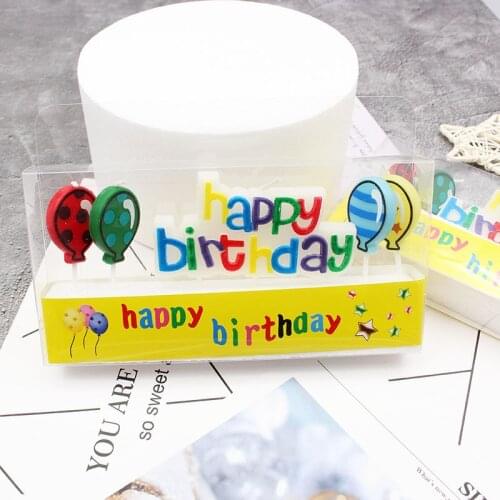 1Pcs Cartoon Candles Balloon HAPPY Birthday Cake Topper Decor Party Cake Baby Kids Birthday Annivesary Party Decoration Tools