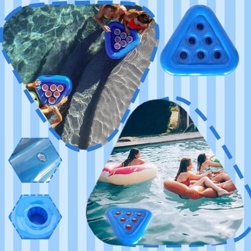 Inflatable Pool Float Beer Drinking Cooler Table Bar Tray Beach Swimming Ring Summer Pool Party Cup Holder Pool Accessories