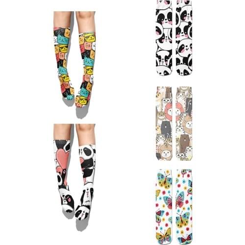 Creative Design Mini Animal Women Socks Fun Cute Women Spring Leg Long Socks Cotton Stitching Street Hip Hop Unisex Crazy Socks