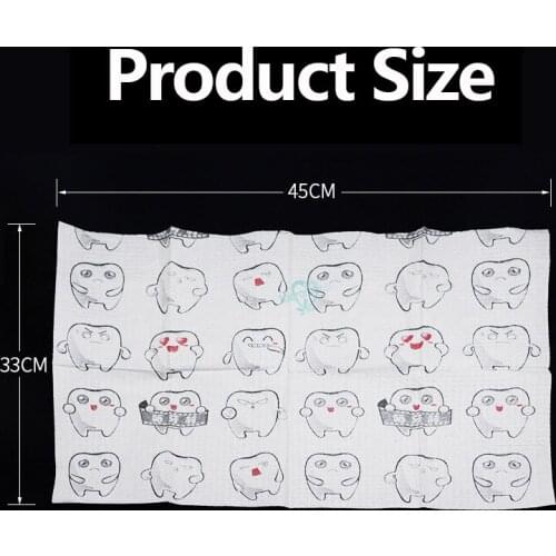 50pcs/bag Dental Disposable Scarf Dental Paper Disposable Towel Children Cartoon Pattern saliva Towel Dental material