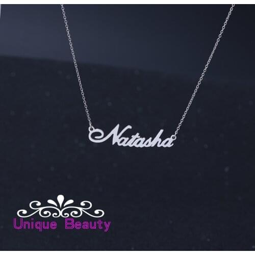 Personalized Name Necklace Solid Silver 925 Silver Fashion Name Jewelry Engagement Name Necklaces Gift