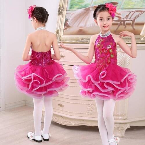 Girls dress childrens day performance childrens clothing sequins sleeveless gauze dress kids clothes