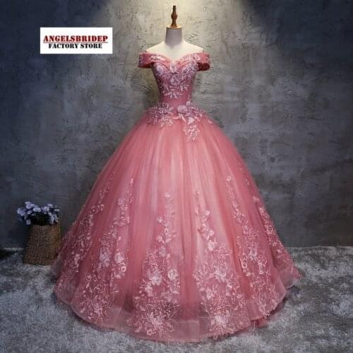 Luxury Tulle Ball Gown Quinceanera Dresses Sweet 16 Party Formal Off-Shoulder Appliques Floor-length Masquerade Celebrity Gowns