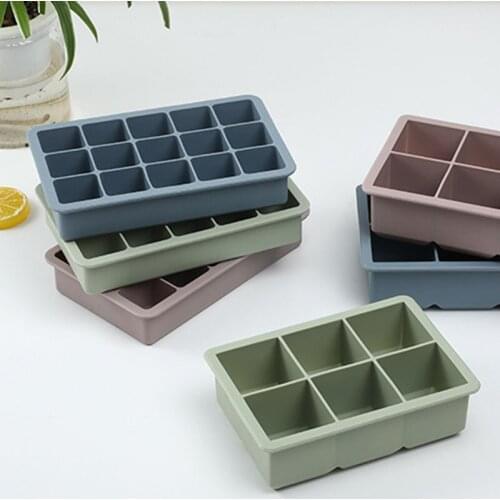 6 Grids Silicone Ice Cube Mold Maker Chocolate Mould Square Shape Ice Cube Trays Molds For Whiskey Wine Cocktail Tools
