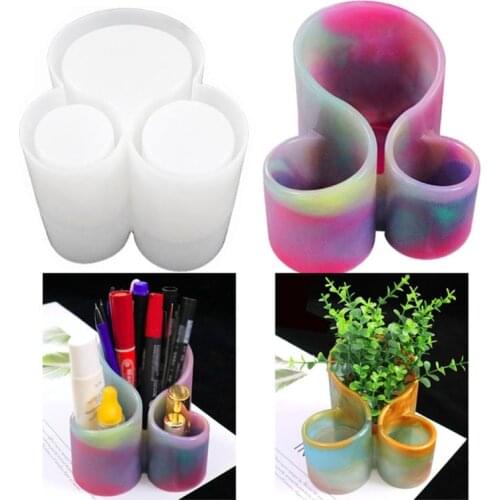 Silicone Mold DIY Pen Holder Desk Organizer Decoration Table Decor Epoxy Resin Handmade Crafts Molds Gifts Cup Unique