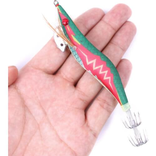 1Pcs Luminous Squid Jig 13.5cm 20g Fishing Wood Shrimp Lure Octupus Cuttlefish bait Jigging lure Fishinig Tackle