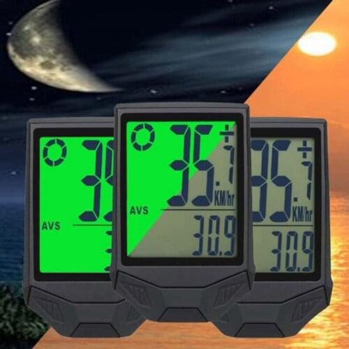 Bicycle computer large screen luminous waterproof mountain bike wireless computer anti-interference can measure temperature