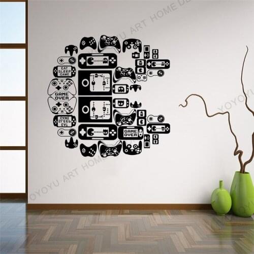 Game club sticker personalized Gamer wall decal video wallpaper Customized Vinyl Wall decor wx246