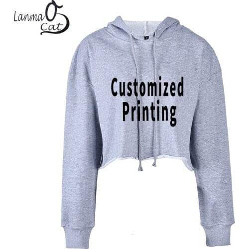 Women Young Girls Cotton Pullover Custom Blank Sweat Shirt Sexy Autumn Hooded Plain Color Clothing Plus Size Free Shipping