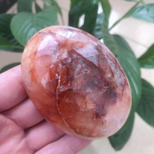 1pc Natural Crystal Quartz Fire Quartz Palm Energy Reiki Stones Room Home Office Aquarium Decoration Accessories Gemstone
