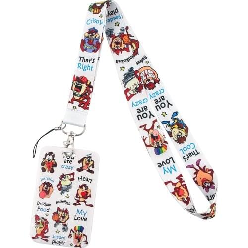 1pcs ZF2672 Monster Cartoon Lanyard Card Holder Student Hanging Neck Mobile Phone Lanyard Badge Subway Access Card Holder